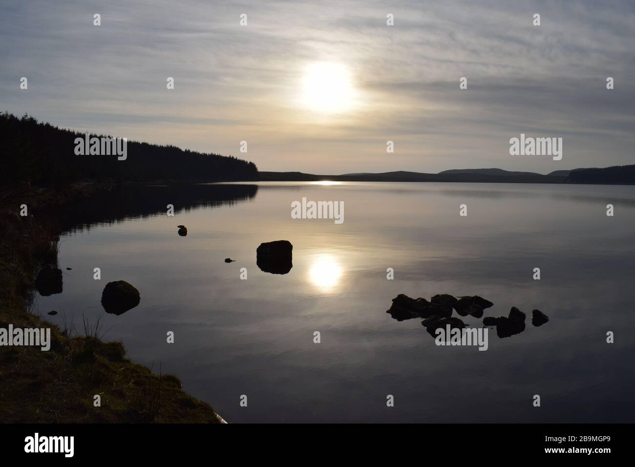 Schottischer Sonnenuntergang über Perthshire Stockfoto