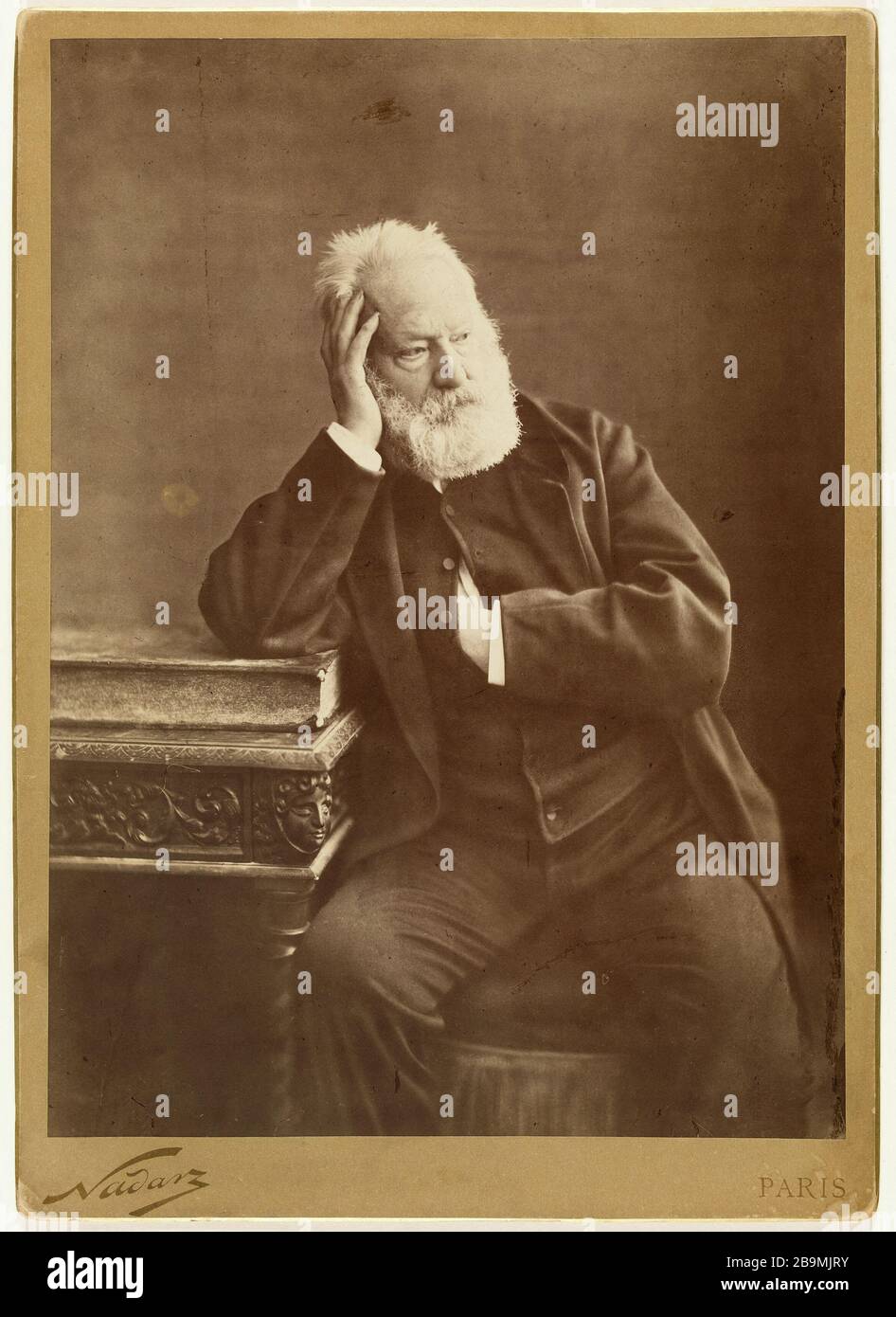 Victor Hugo Nadar (Gaspard-Félix Tournachon, dit). Victor Hugo. Papieralbuminé. Paris, Maison de Victor Hugo. Stockfoto