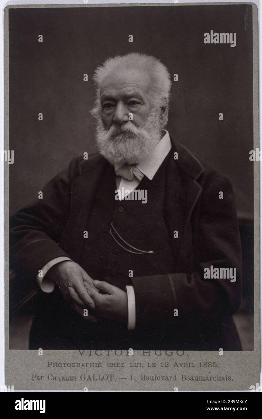 VICTOR Hugo Victor Hugo (1802-1885), écrivain français 12 avril 1885. Photographie de Charles Gallot (actif entre 18789-1899). Paris, Maison de Victor Hugo. Stockfoto