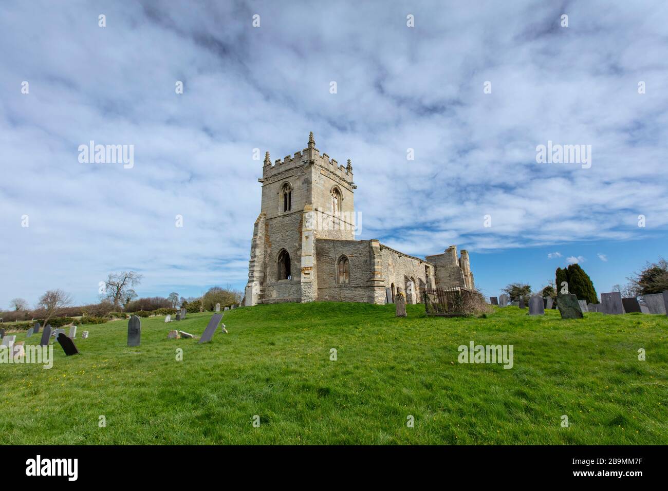 Colston Basset, Nottinghamshire, Großbritannien, 21. März 2020, die Ruine der St Marys Church Stockfoto