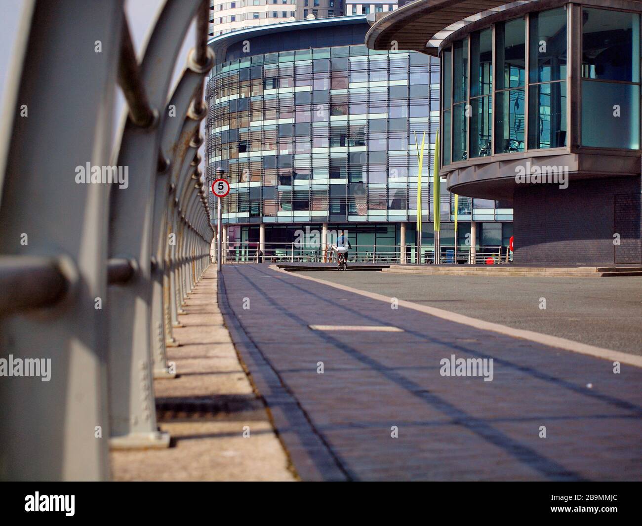 Leere Straßen Manchester nach dem Covid 19 Coronavirus Lockdown Stockfoto