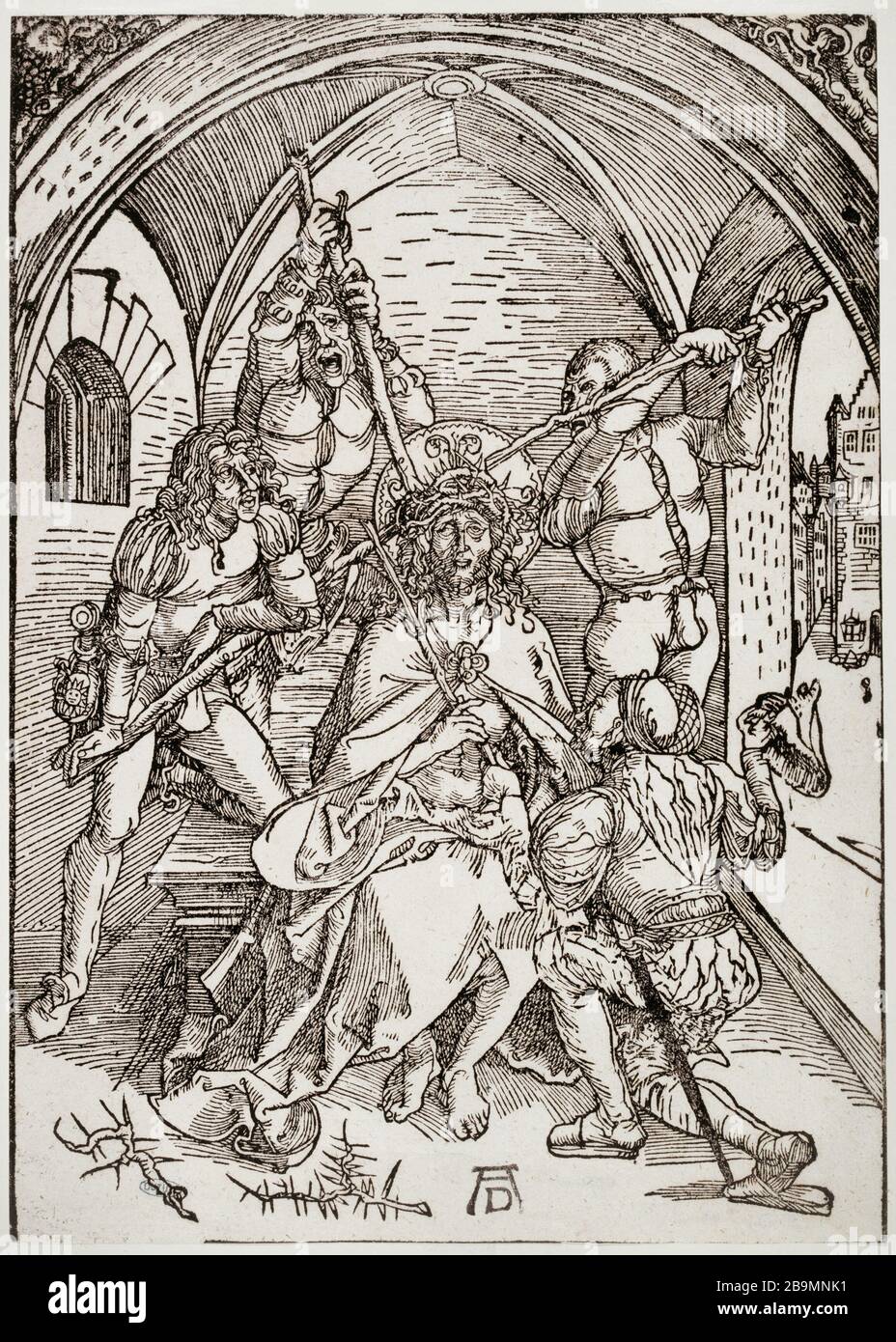 Dornenkrönung (Bartsch-App. 4) Albrecht Dürer (1471-1528). Le Couronnement d'épines (Bartsch App. 4). 1495. Musée des Beaux-Arts de la Ville de Paris, Petit Palais. Stockfoto