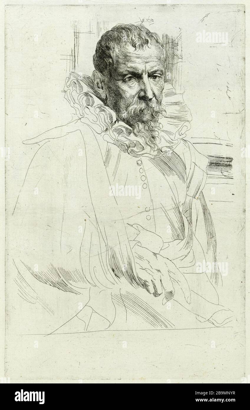 Breughel, Peter Young (Hollstein 3) Anton van Dyck (1599-1661). Portrait de Breughel, Peter le Jeune (Hollstein 3), extrait du recueil Debois. Eau-forte sur Papier, 1634-1636. Musée des Beaux-Arts de la Ville de Paris, Petit Palais. Stockfoto