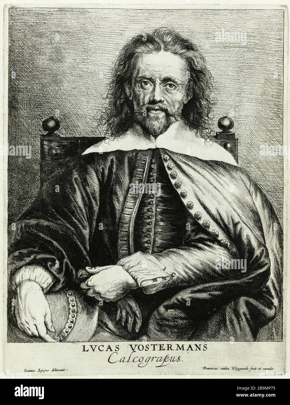 Vorsterman Jan Lievens (1607-1674). Portrait de Vorsterman, extrait du recueil debois. Eau-forte, burin sur Papier, 1600-1700. Musée des Beaux-Arts de la Ville de Paris, Petit Palais. Stockfoto