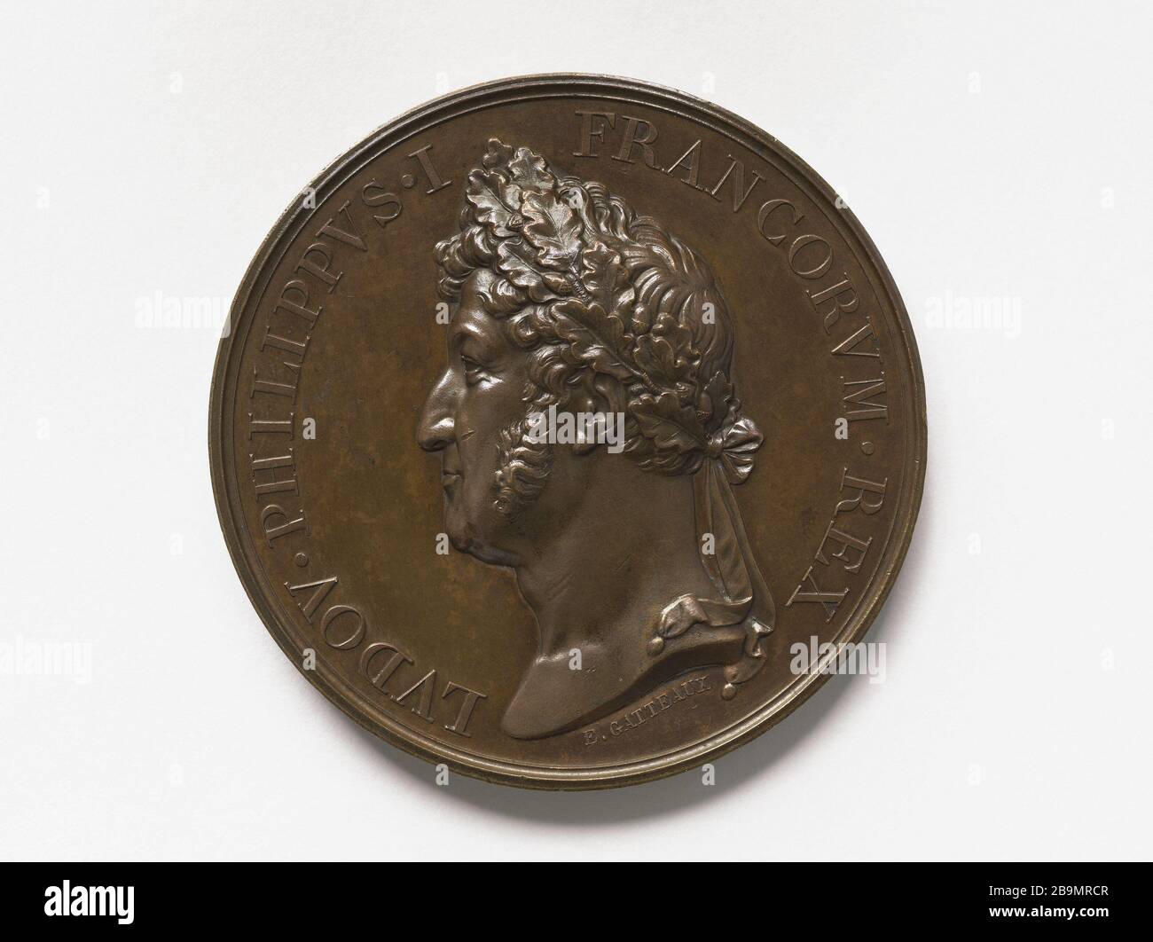 Ehe des Herzog von Orleans (1810-1842) und der Prinzessin Helen von Mecklenburg-Vorpommern (1814-1858), 30. Mai 1837 Jacques-Edouard Gatteaux (2,8-1881). Mariage du duc d'Orléans (1810-1842) et de la princesse Hélène de Meclembourg-Schwerin (180-1858), 30 Mai 1837. Bronze, 1837. Paris, musée Carnavalet. Stockfoto