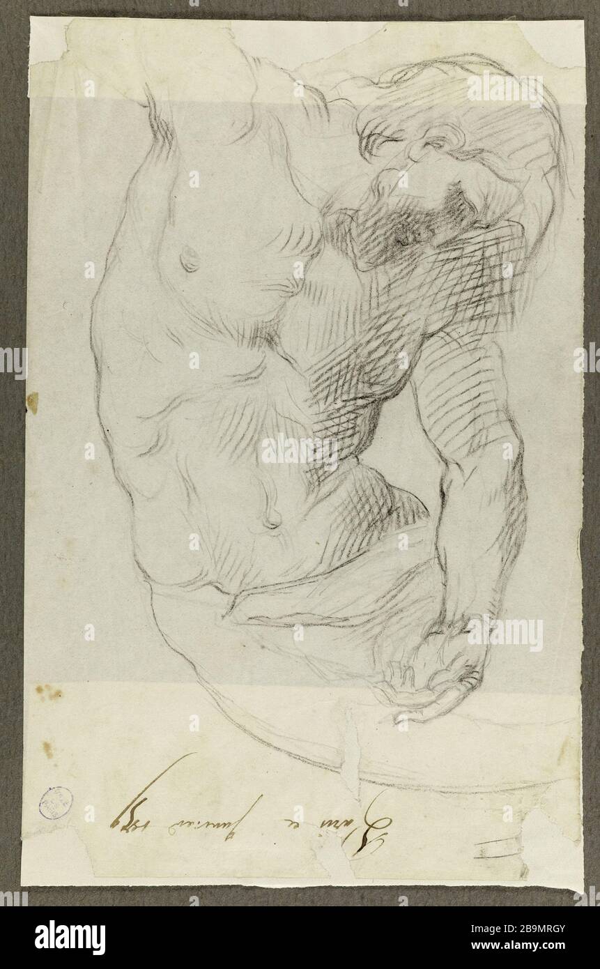 Studie über Christus für die Absetzung vom Kreuz. Jean-Baptiste Carpeaux (1827-1875). Etüde de Christ pour la Déposition de Croix. Dessin, Vers 1869. Musée des Beaux-Arts de la Ville de Paris, Petit Palais. Stockfoto