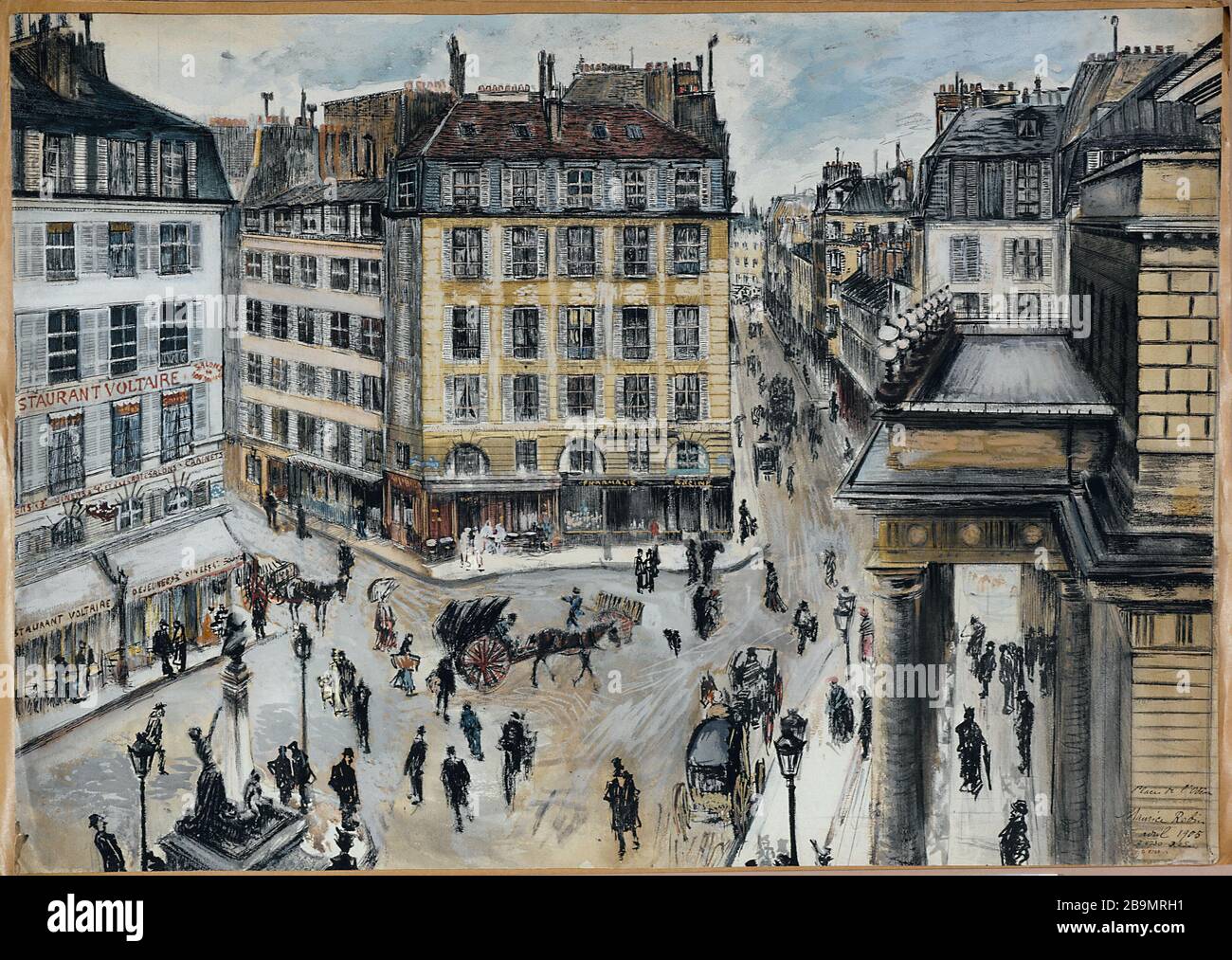 Place de l'Odeon 1905 Maurice Robin. "La Place de l'Odéon en 1905". Paris, musée Carnavalet. Stockfoto
