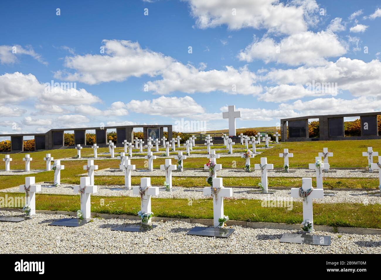 Argentinischer Friedhof, Ostfalkland, Falklandinseln, Falkland Stockfoto