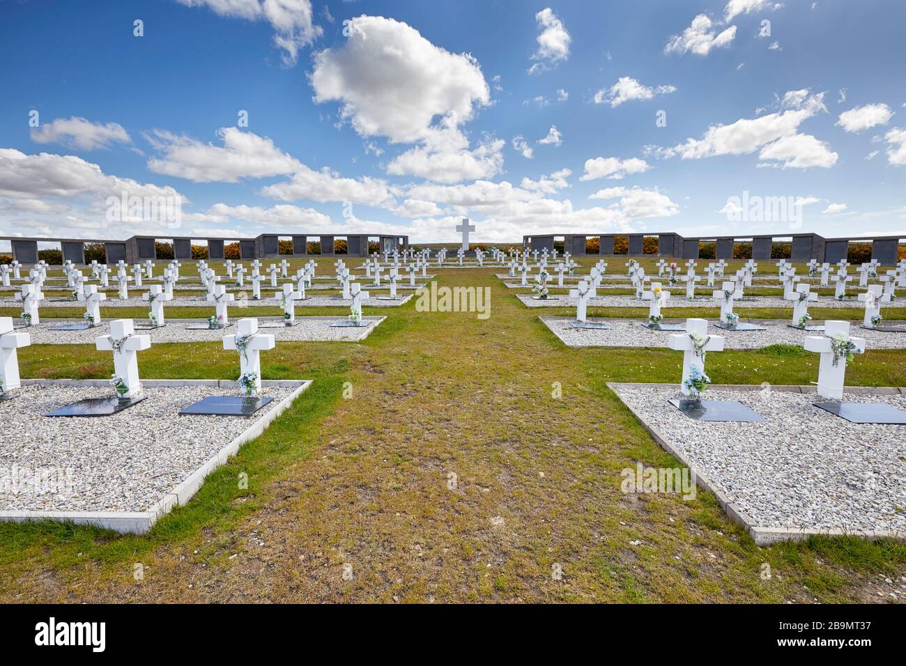 Argentinischer Friedhof, Ostfalkland, Falklandinseln, Falkland Stockfoto