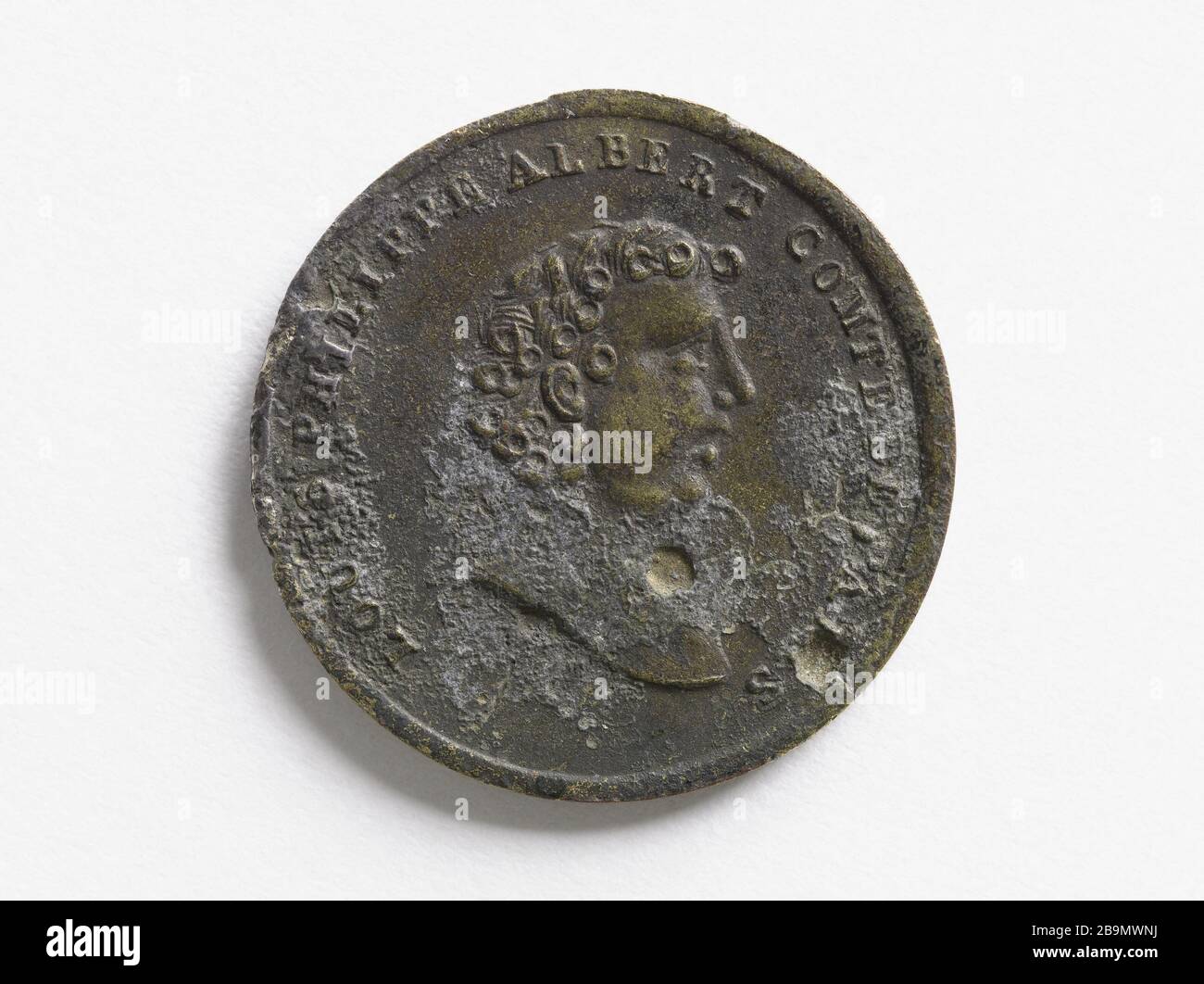 Die Taufe von Louis Philippe Albert d'Orleans, Graf von Paris (1838-1894), Prinz Royal von Frankreich (1842-1848), 2. Mai, Baptême de Louis Philippe Albert d'Orléans, comte de Paris (18-1894), Fürstin Royal de France (1842-1848), 2 Mai 1848. Cuivre, 1841. Paris, musée Carnavalet. Stockfoto