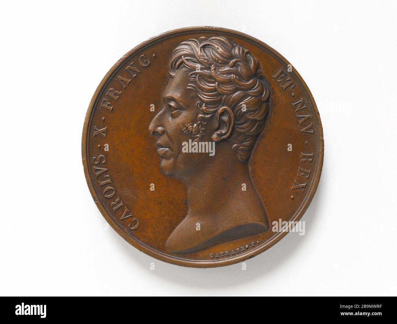 Rede von Charles X. von Frankreich vor Gleichaltrigen und Abgeordneten, 17. September 248 Raymond Gayrard (1777-1858). Entmutigt de Charles X aux pairs de France et aux députés, 17 septembre 188. Bronze. Im Jahre 181. Paris, musée Carnavalet. Stockfoto