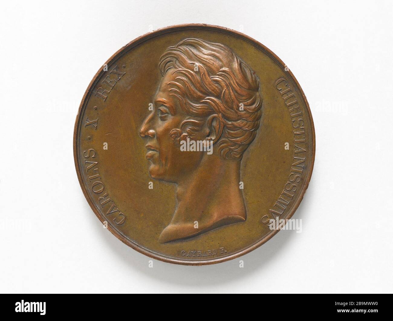 Rede von Charles X. von Frankreich vor Gleichaltrigen und Abgeordneten, 17. September 248 Raymond Gayrard (1777-1858). Entmutigt de Charles X aux pairs de France et aux députés, 17 septembre 188. Bronze. Im Jahre 181. Paris, musée Carnavalet. Stockfoto