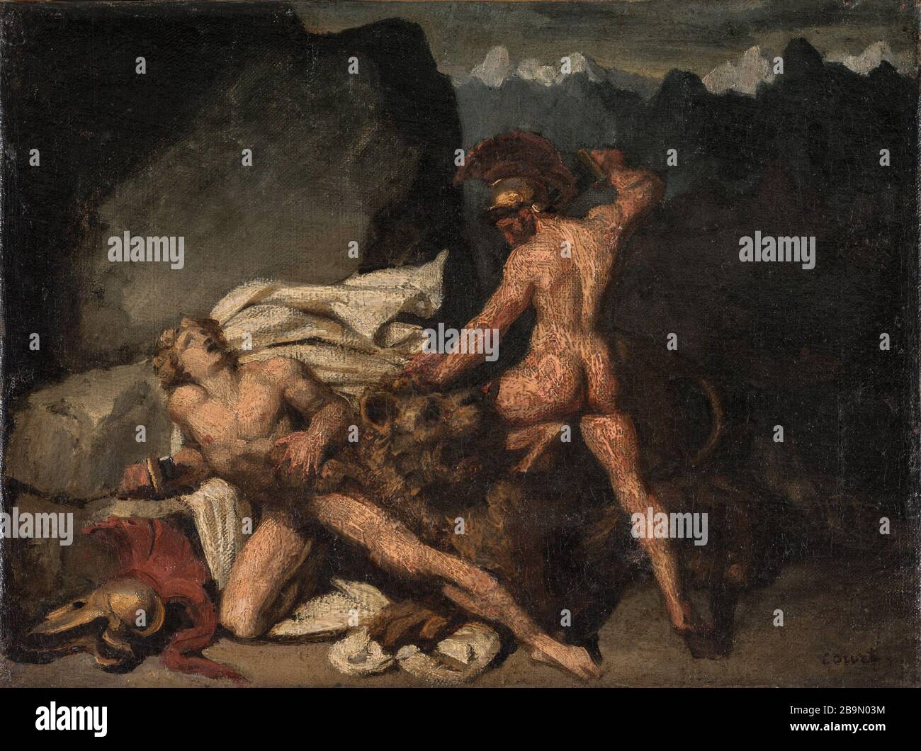 Heroische Szene: Cain und Abel Joseph Désiré Court (177-1865). scène bibliothek : Caïn et Abel. Huile sur toile. 1820-1865. Musée des Beaux-Arts de la Ville de Paris, Petit Palais. Stockfoto