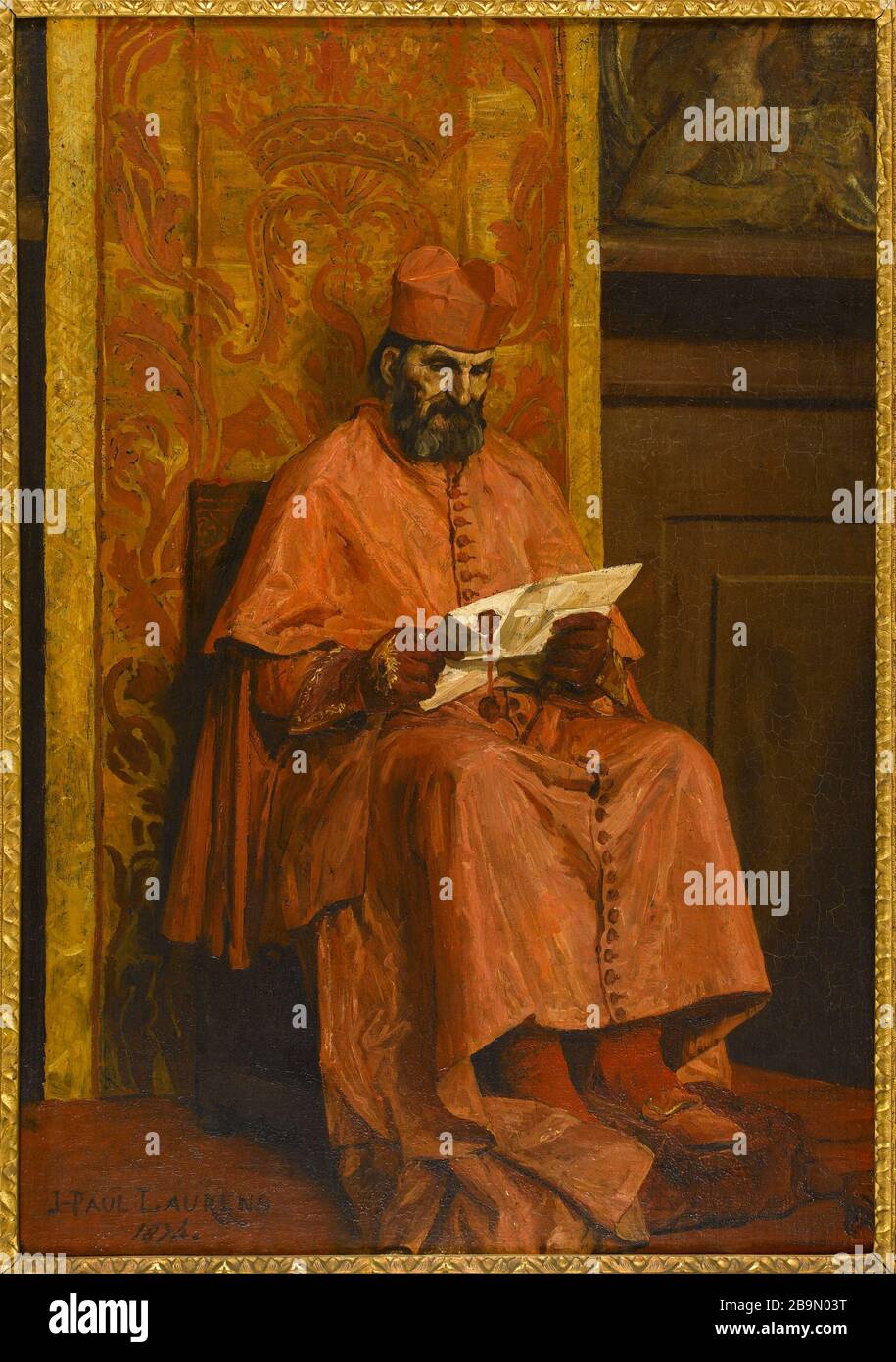 Kardinal Jean-Paul Laurens (1838-1921). "Le Kardinal". Huile sur toile. Im Jahr 1874. Musée des Beaux-Arts de la Ville de Paris, Petit Palais. Stockfoto