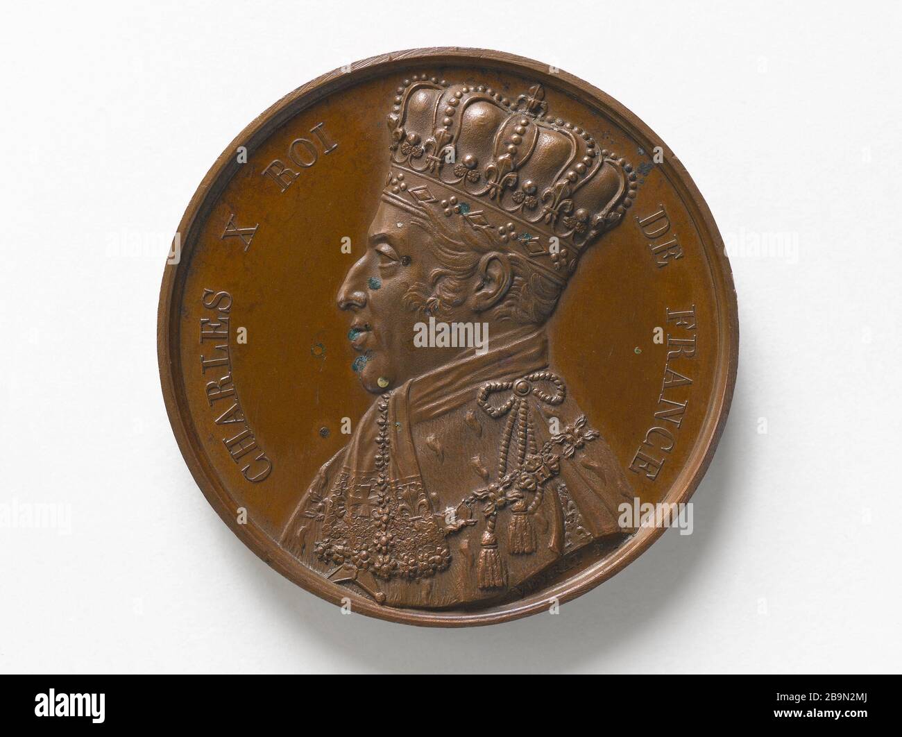 Krönung von Karl X. in Rheims, 29. Mai 1825 Veyrat, Adrien-Hippolyte (1803-1883)1825. Sacre de Charles X à Reims, 29 Mai, 188. Bronze. Paris, musée Carnavalet. Stockfoto