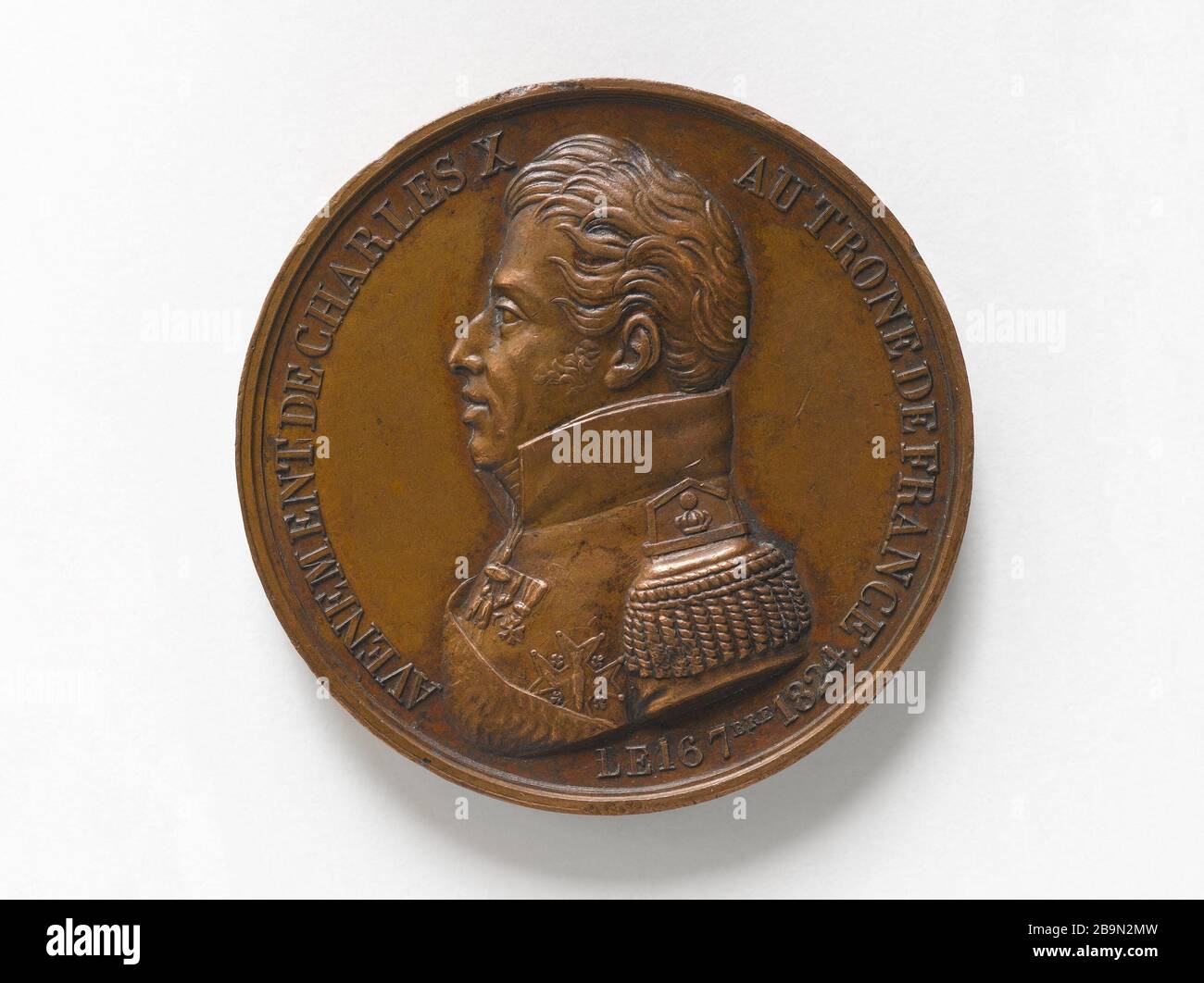 Besuchen Sie Charles X auf der Euronext Paris, 24. November 248 Anonyme. Visite de Charles X à la Bourse de Paris, 24 novembre, 184. Bronze. Im Jahre 181. Paris, musée Carnavalet. Stockfoto