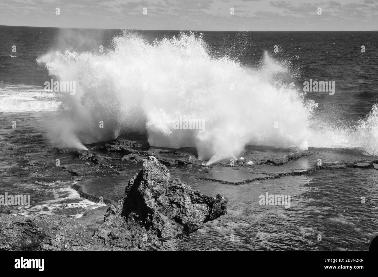 Mapu'a 'a Vaea Blowholes Stockfoto