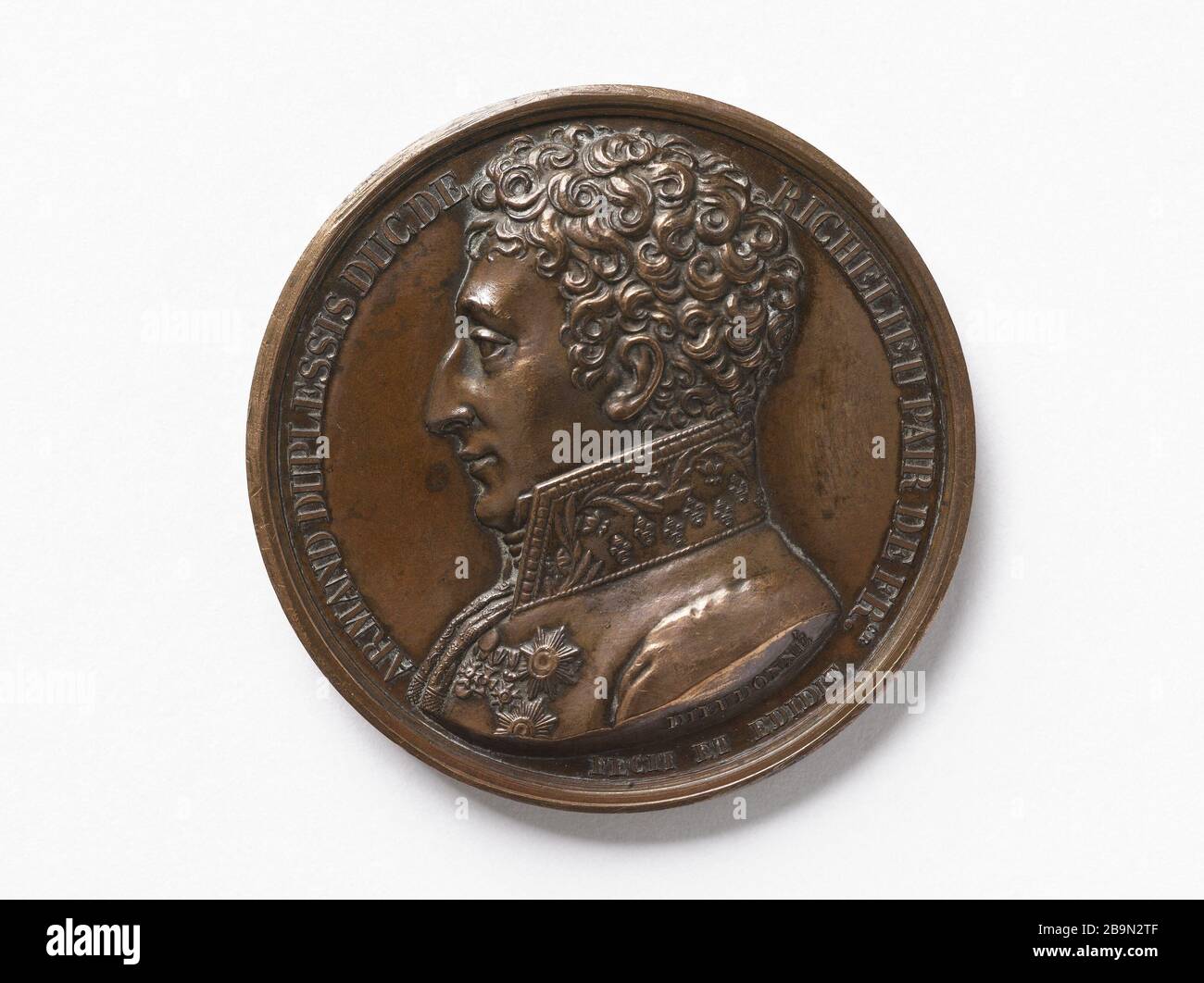 Vignerot Armand du Plessis, Duc de Richelieu (1766-1822) nach 1822 Jacques-Augustin Dieudonné (1766-1822). Armand de Vignerot du Plessis, duc de Richelieu (1766-1822). Cuivre. Après Im Jahr 1822. Paris, musée Carnavalet. Stockfoto