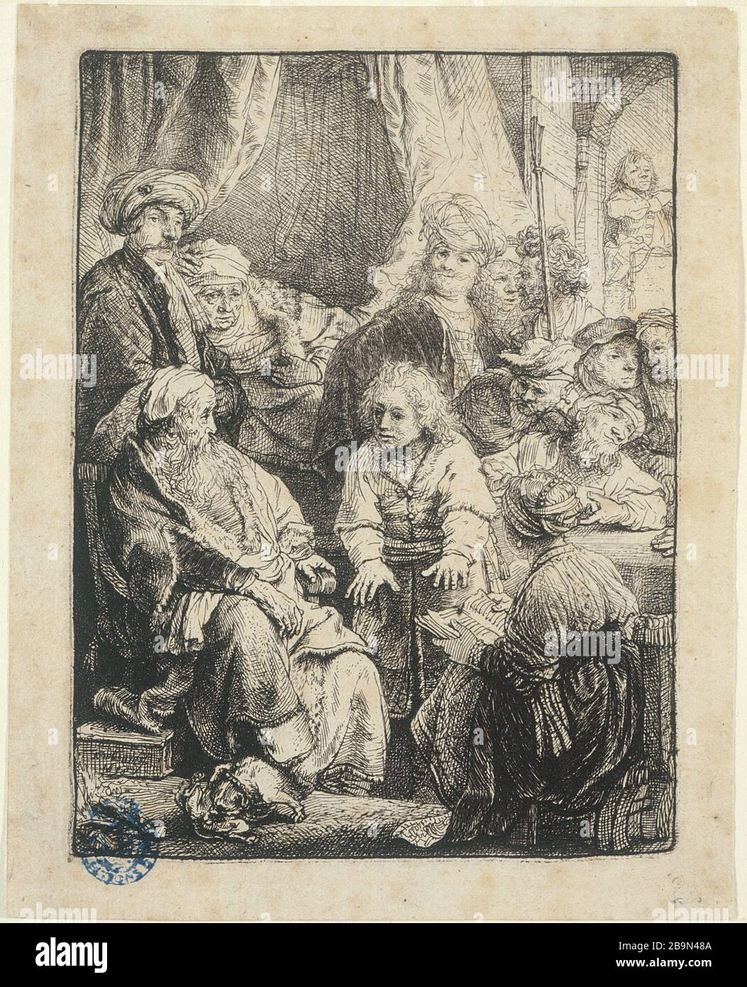JOSEPH ERZÄHLT SEINEN TRÄUMEN Harmensz Van Rijn Rembrandt (1606-1969). "Joseph Rassonant ses songes (B 37 - 1er état), 1638". Musée des Beaux-Arts de la Ville de Paris, Petit Palais. Stockfoto