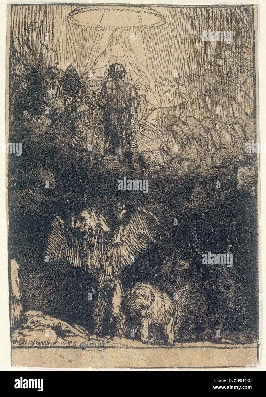 DIE VISION VON DANIEL Harmensz Van Rijn Rembrandt (1606-1669). 'La Vision de Daniel', 1er état : Illustration pour la Piedra Gloriosa, 1655. Musée des Beaux-Arts de la Ville de Paris, Petit Palais. Stockfoto