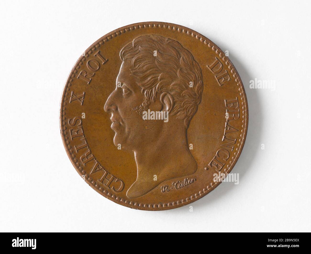 Besuchen Sie die Herzogin von Berry und den Fürsten von Salerno zu den Mint-Medaillen, 22. Juli 1825 Nicolas-Pierre Tiolier (1784-185.00). Visite de la duchesse de Berry et du Prince de Salerne à la Monnaie des médailles, 22 Juillet, im Jahre 182. Bronze. Im Jahr 182. Paris, musée Carnavalet. Stockfoto