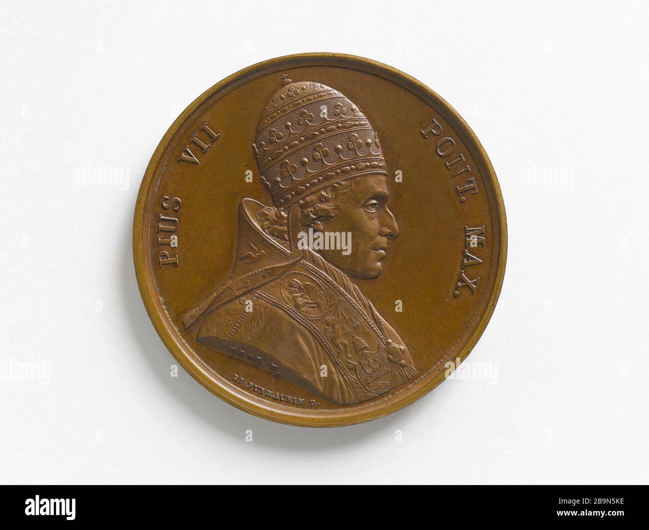 Gründung des Seminars von St. Sulpice, 21. November, um 181 Jean-Pierre Droz (170-1823). Fondation du séminaire de Saint-Sulpice, 21 novembre, um 1820. Bronze. Um das Jahr 1820 Paris, musée Carnavalet. Stockfoto