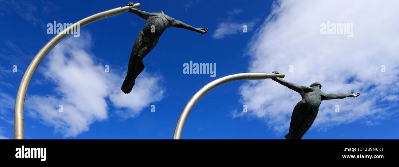 The Love of the Wind Statue, Puerto Natales City, Patagonia, Chile, Südamerika Stockfoto