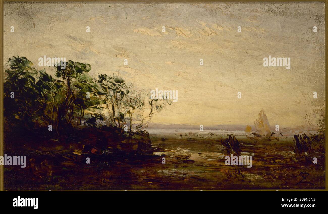 Effekt der Dämmerung Félix Ziem (1821-1911). "Effet de crépuscule". Huile sur Bois. Musée des Beaux-Arts de la Ville de Paris, Petit Palais. Stockfoto