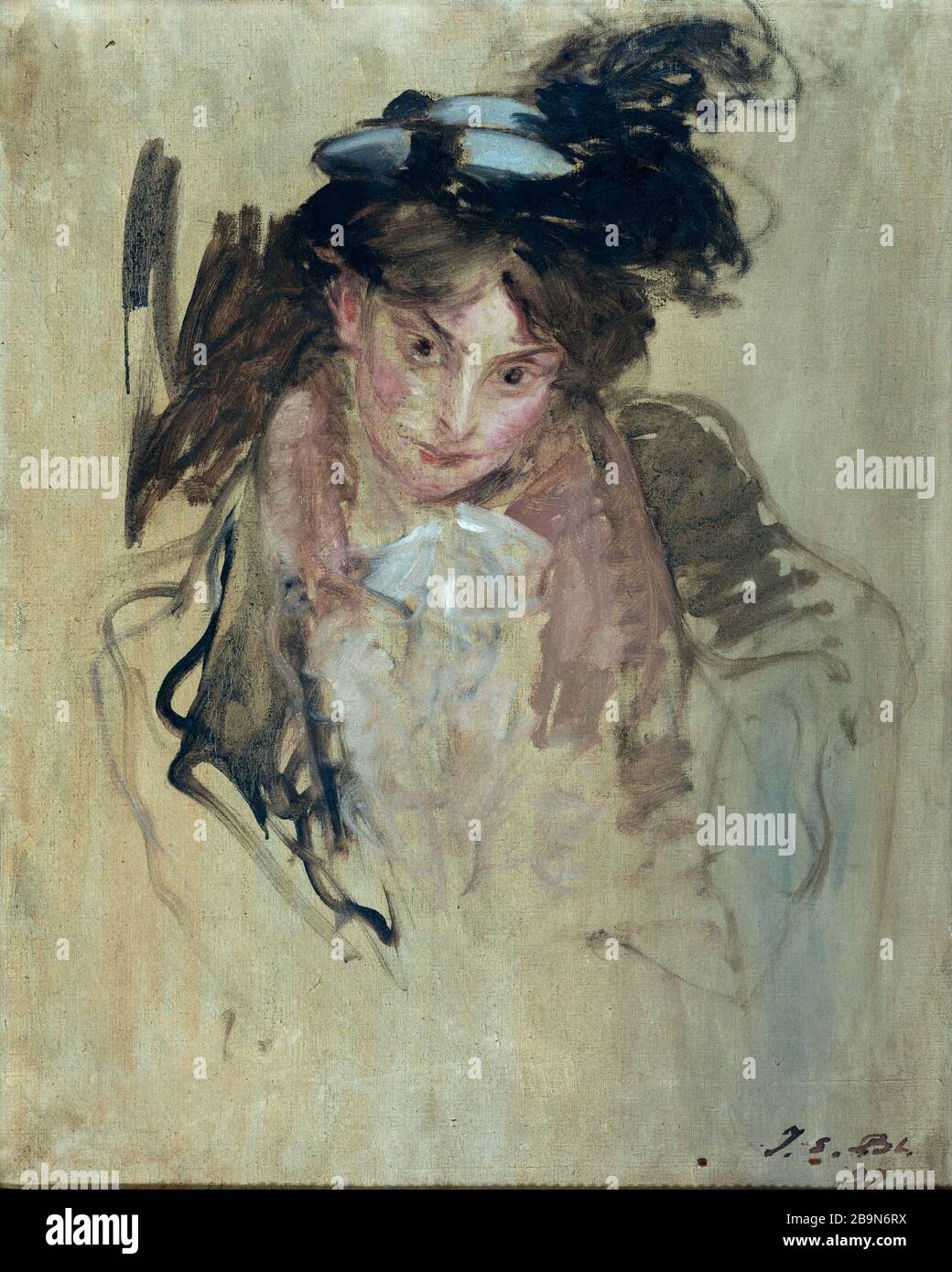 Junge Frau mit Hut Jacques-Emile Blanche (1861-1942). "Jeune femme au chapeau". Huile sur toile. 1897. Musée des Beaux-Arts de la Ville de Paris, Petit Palais. Stockfoto