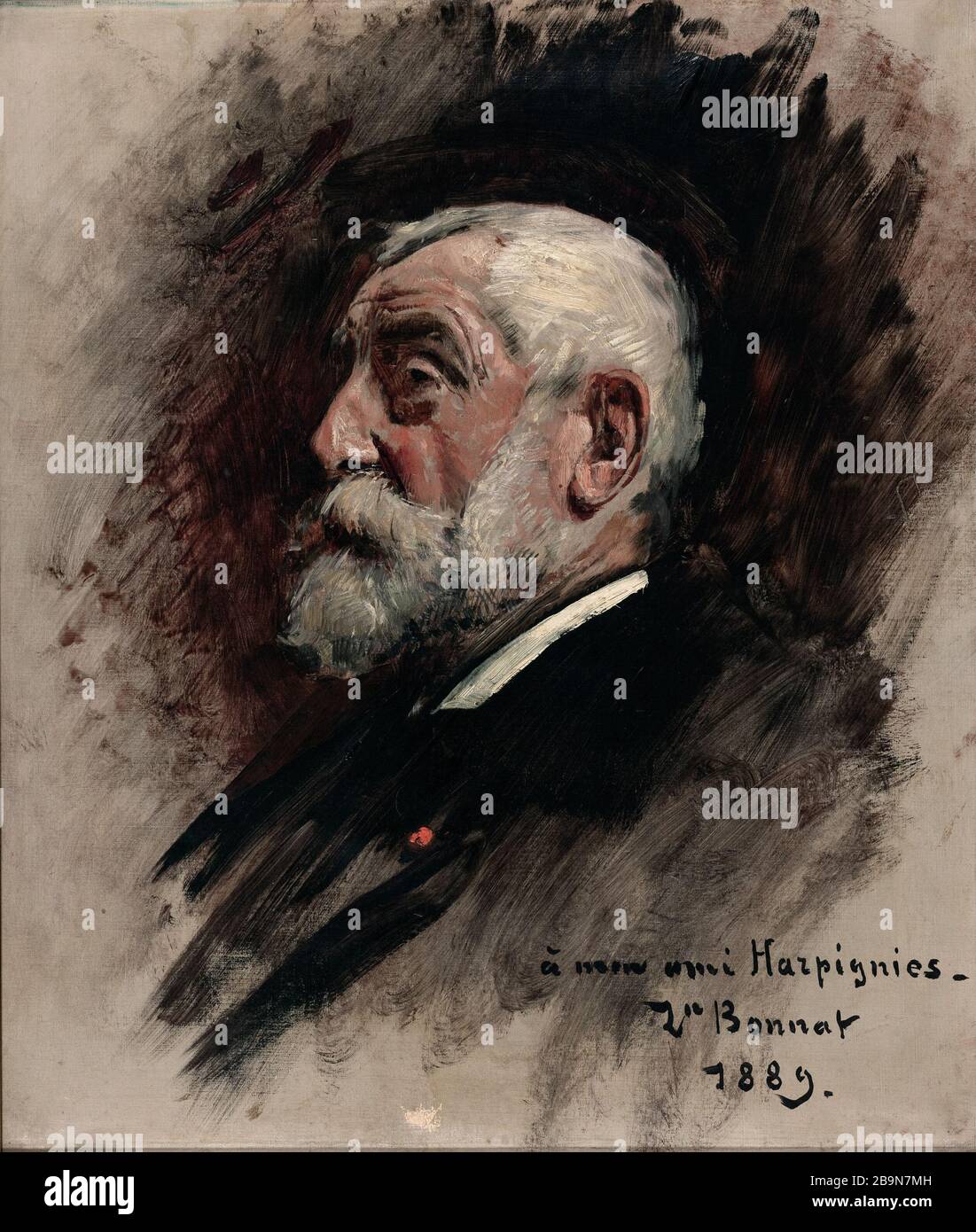 Porträt von Henri Harpignies Léon Bonnat (1833-1922). "Portrait de Henri Harpignies". Huile sur toile, 1889. Musée des Beaux-Arts de la Ville de Paris, Petit Palais. Stockfoto