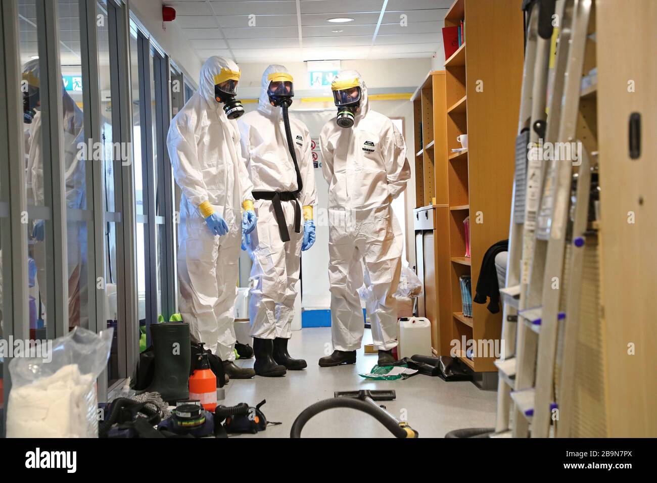 Linkoping, Schweden 20200315 Sanierung des Büroraums nach einer koronaren Infektion. Foto Jeppe Gustafsson Stockfoto