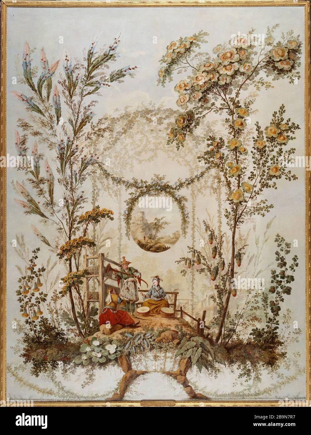 CHINOISERIE Jean Pillement (1728-1808). "Chinoiserie". (Commandé en 17600par le roi de Pologne, Stanislas Auguste-Poniatowski pour son neveu le Comte Michel Mnizech, Grand Maréchal de la Couronne) entre 1767. Huile sur toile. Musée des Beaux-Arts de la Ville de Paris, Petit Palais. Stockfoto