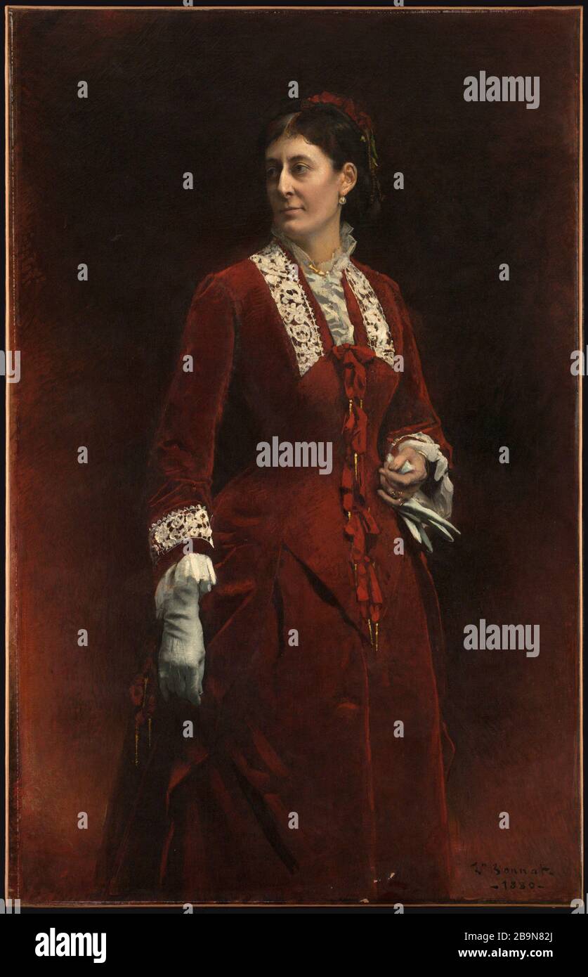 Porträt von Madame Georges Erhler. Léon Bonnat (1833-1922). "Portrait de Madame Georges Erhler". Huile sur toile. 1880. Musée des Beaux-Arts de la Ville de Paris, Petit Palais. Stockfoto