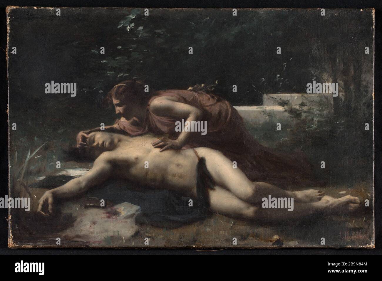 Pyrame et Thisbé Delobbe, François-Alfred. "Pyrame et Thisbé". Huile sur toile. 1875-1875. Musée des Beaux-Arts de la Ville de Paris, Petit Palais. Stockfoto