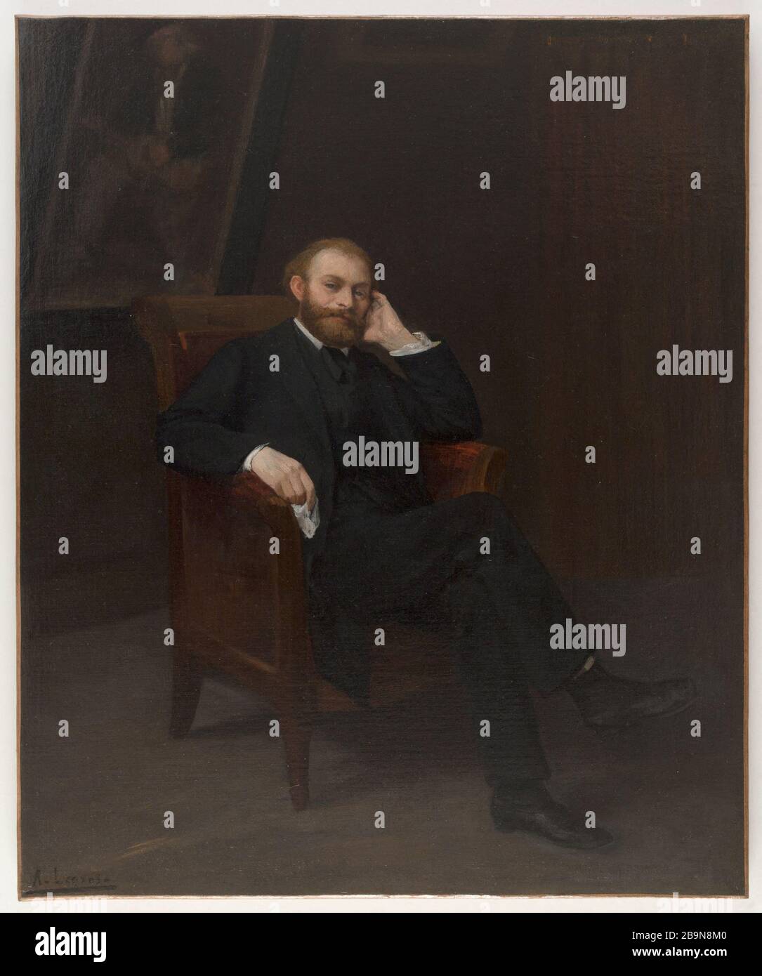 Porträt von Edouard Manet Alphonse Legros (1837-1911). 'Portrait d'Edouard Manet'. Huile sur toile. Das Jahr 1863. Musée des Beaux-Arts de la Ville de Paris, Petit Palais. Stockfoto