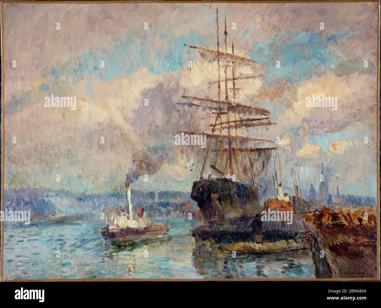 Im Hafen von Rouen Albert Lebourg (1849-1928). 'Dans le Port de Rouen'. Musée des Beaux-Arts de la Ville de Paris, Petit Palais. Stockfoto