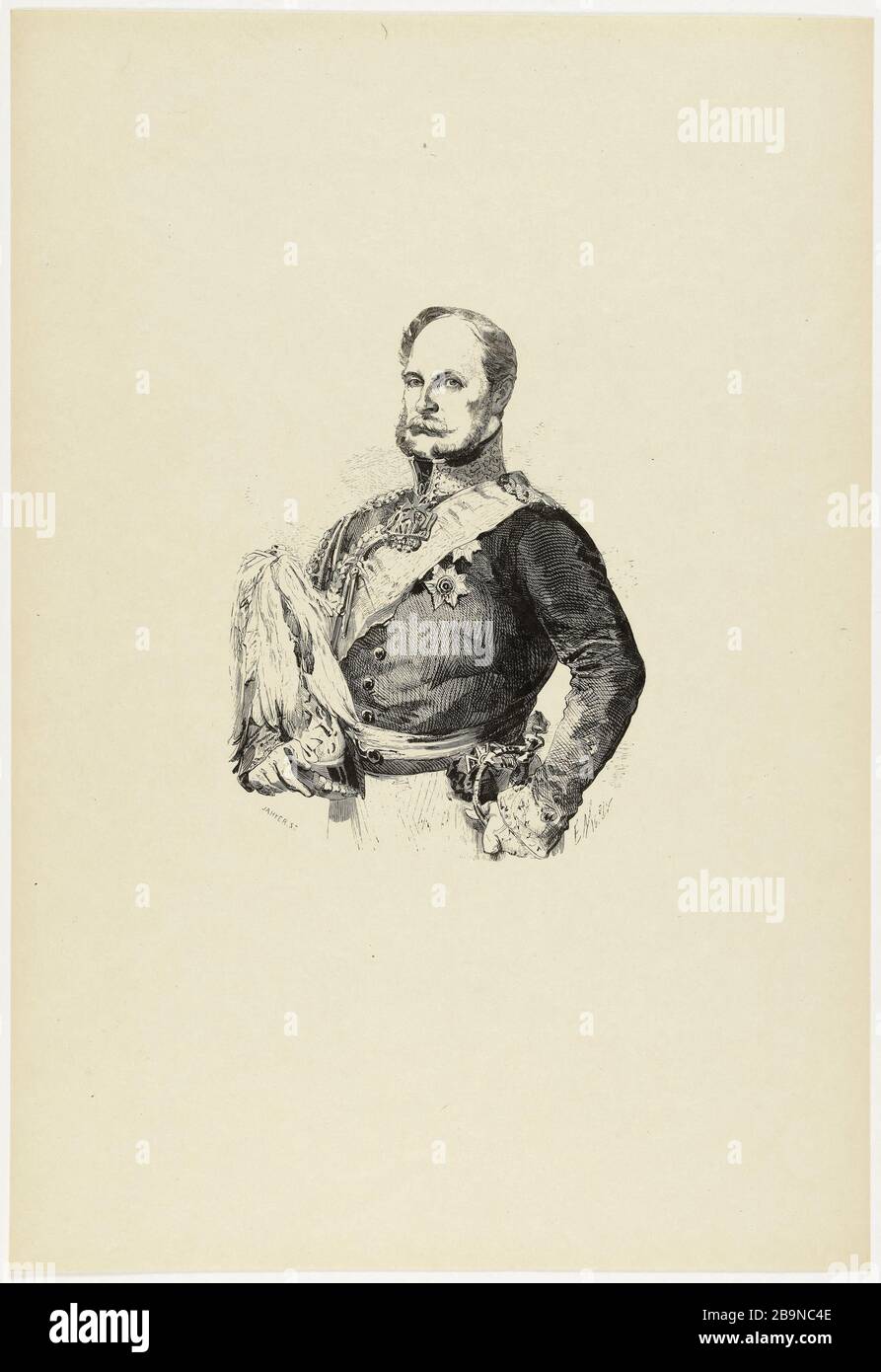 FREDERIC WILLIAM LOUIS VON PRUSSIA Edmond Morin (1824-1882). "Frédéric-Guillaume-Louis de Prusse". Bois, 1857. Musée des Beaux-Arts de la Ville de Paris, Petit Palais. Stockfoto