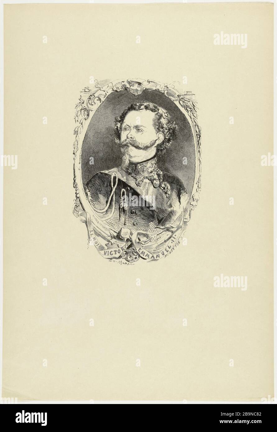LE-ROI VICTOR EMMANUEL II Edmond Morin (1824-1882). "Le roi Victor-Emmanuel II" (1824-1882). Bois, 1859. Musée des Beaux-Arts de la Ville de Paris, Petit Palais. Stockfoto