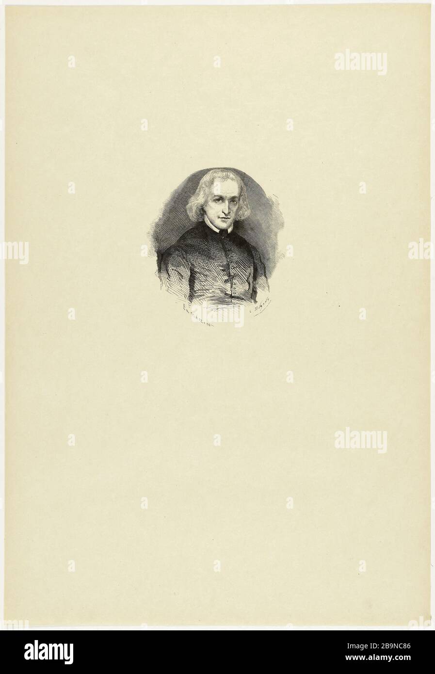 ABBE Desgenettes Edmond Morin (1824-1882). "Abbé Desgenettes". Bois, 1860. Musée des Beaux-Arts de la Ville de Paris, Petit Palais. Stockfoto