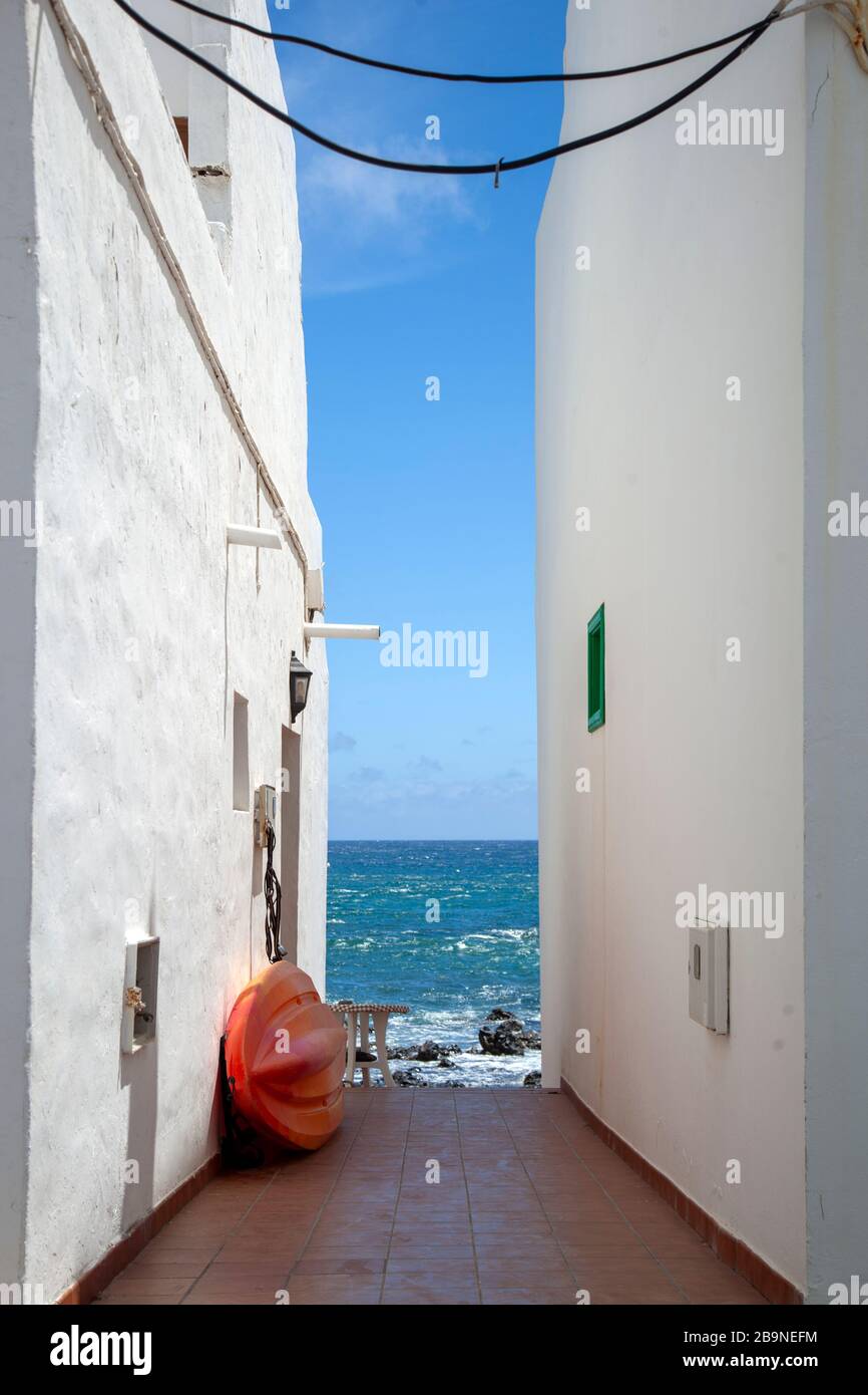 Landschaft von Punta Mujeres. Lanzarote, Kanarische Inseln. Spanien Stockfoto