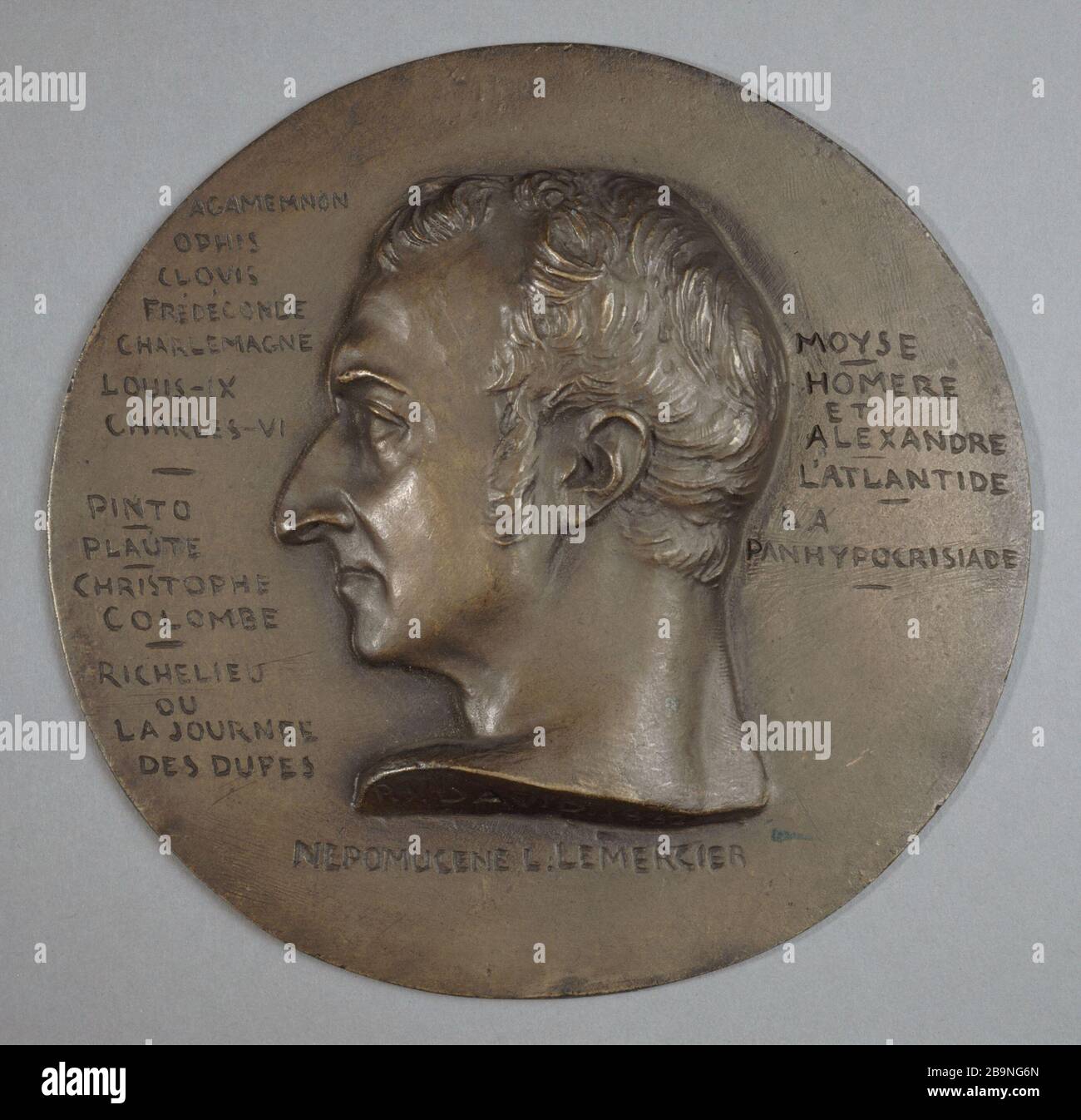 Nepomucener LEMERCIER Pierre-Jean David d'Angers (1788-1856). "Louis Jean Népomucène Lemercier". Paris, musée Carnavalet. Stockfoto