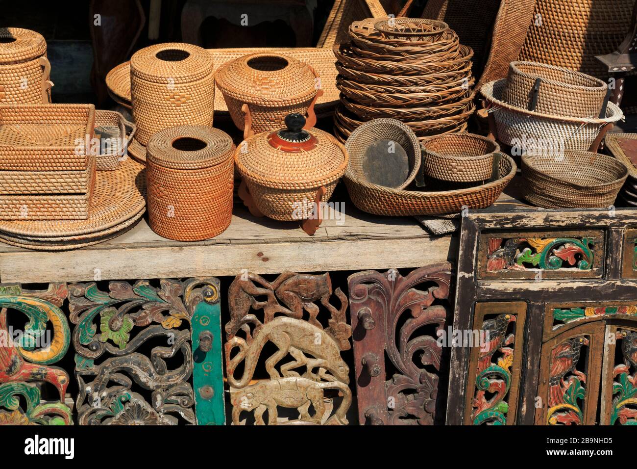 Kunsthandwerk, Stadt Mataram, Lombok Island, West Nusa Tenggara Provinz, Indonesien Stockfoto