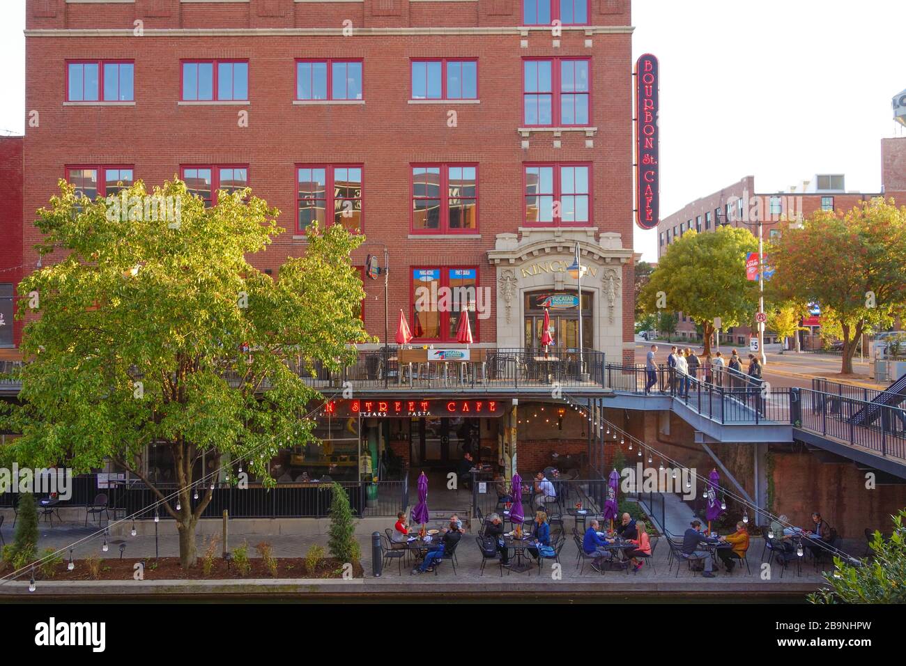 Bourbon Cafe am Riverwalk in bricktown, Oklahoma City, OK Stockfoto