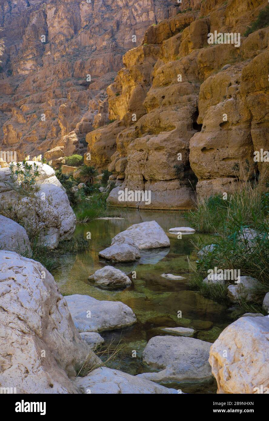 Wadi Shab, Oman Stockfoto