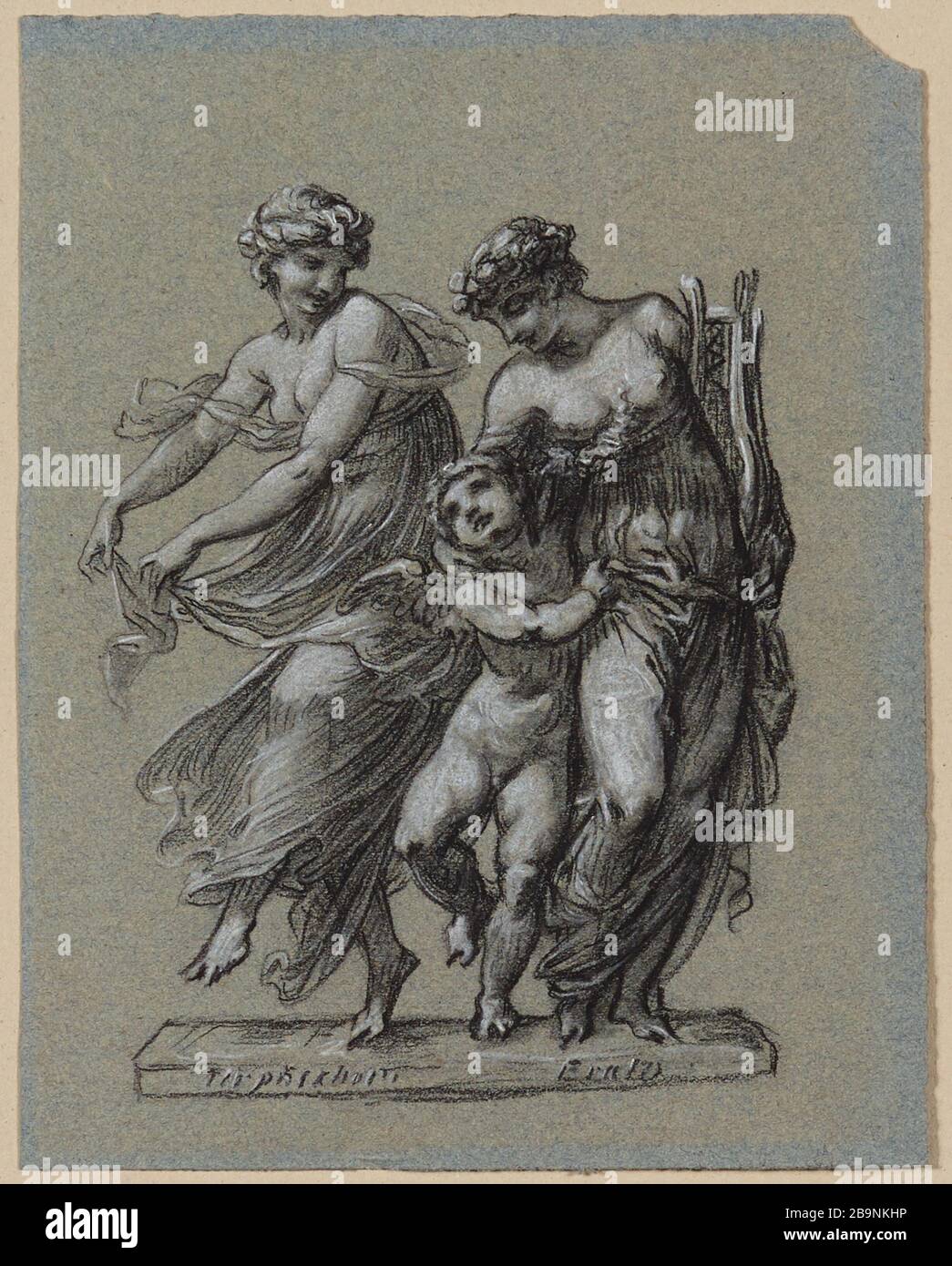 Studie nach Apollo und den Musen: Terspichore und Erato Stockfoto