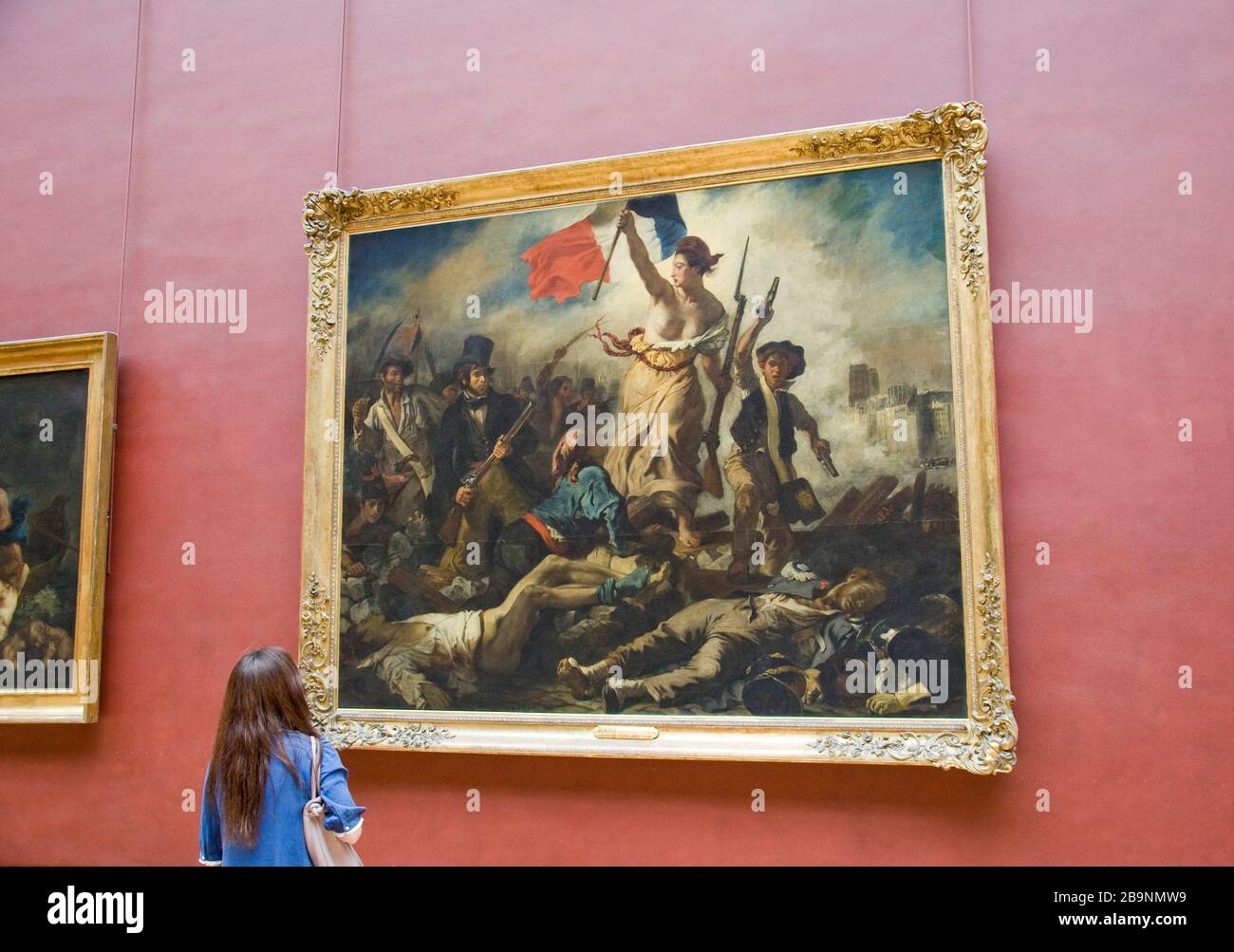 Liberty, der die Menschen von Eugène Delacroix im Louvre führt Stockfoto