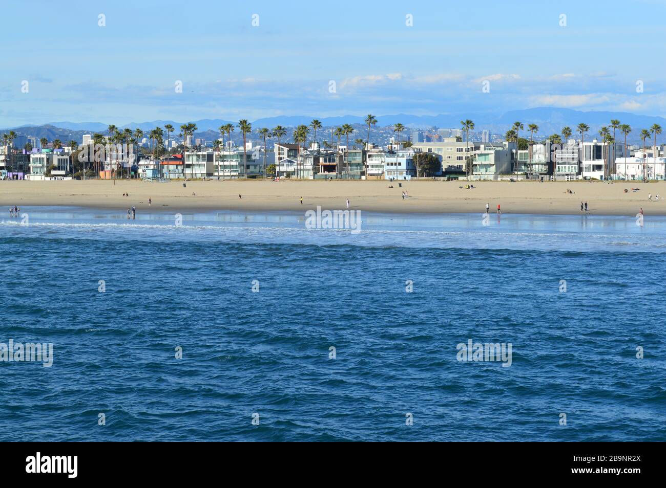 Venedig ist bekannt für seinen bohmischen Geist und eine aufregende Strandstadt mit gehobenen Wohntaschen. Los Angeles, Kalifornien. Stockfoto