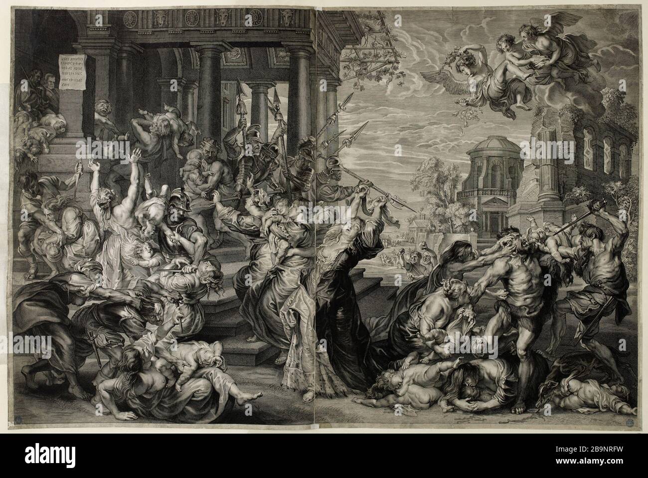 Das Massaker der Innocents, nach Rubens (Dutuit 32) Paulus Pontius. Le Massacre des Innocents, d'après Rubens (Dutuit 32). Burin, XVIIème siècle. Musée des Beaux-Arts de la Ville de Paris, Petit Palais. Stockfoto