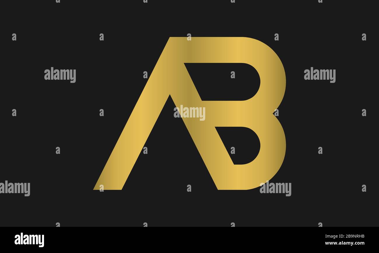 A , b , BA , ab Buchstaben Logo Design mit kreativen modernen Typografie und abstrakten Monogramm Logo Stock Vektor