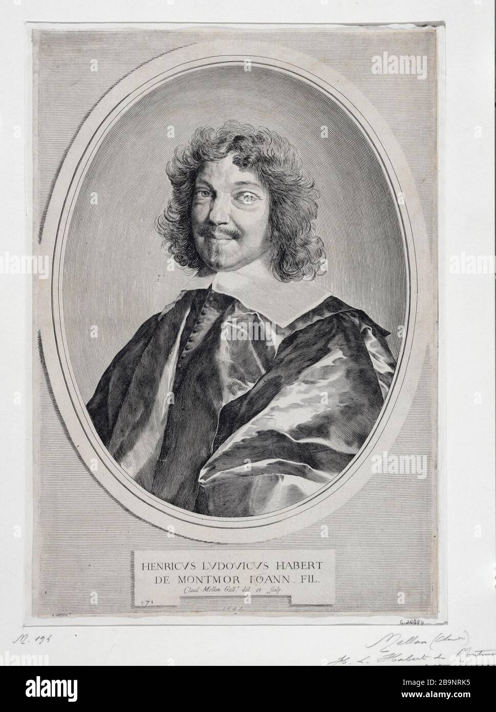 HENRI-LOUIS HABERT VON MONTMORT Claude mellan. "Henri-Louis Habert de Montmort (1604-1679)". Paris, musée Carnavalet. Stockfoto